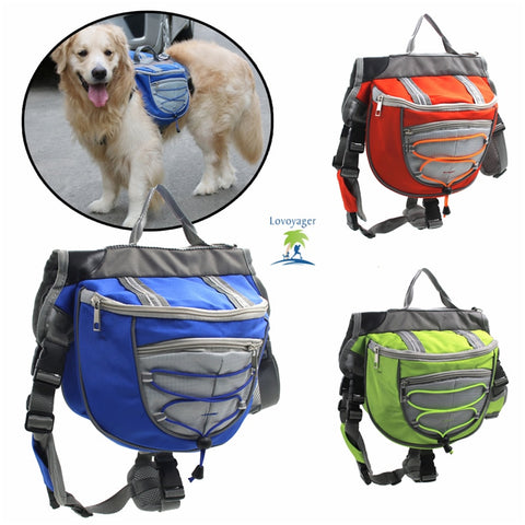 High quality pet accessories waterproof Adjustable nylon Pet  Backpack Dog saddle Bag For Large Dog hiking travel