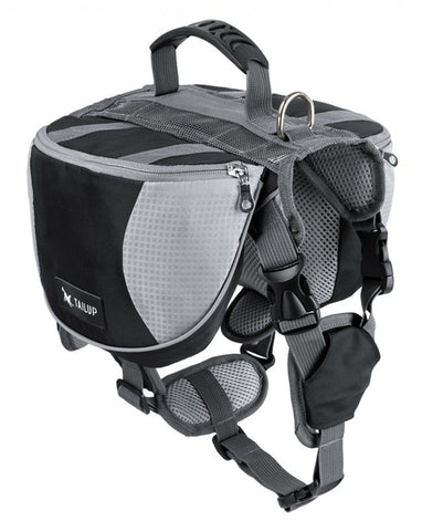 TAILUP Polyester Pet Dog Saddlebags Pack Hound Travel Camping Hiking Backpack Saddle Bag for Small Medium Large Dogs Free Gift
