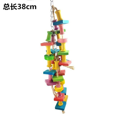 Pet Products Bird Supplies Parrot Gnawing Toys Diy Claw Paw Dumbbell color Wood Rope Grinding Swing Station Ladder String toy