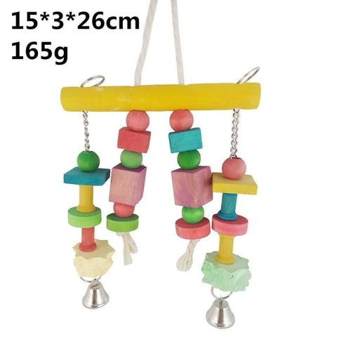 Pet Products Bird Supplies Parrot Gnawing Toys Diy Claw Paw Dumbbell color Wood Rope Grinding Swing Station Ladder String toy