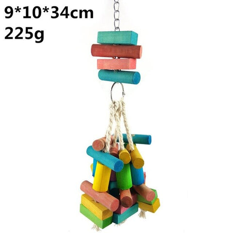 Pet Products Bird Supplies Parrot Gnawing Toys Diy Claw Paw Dumbbell color Wood Rope Grinding Swing Station Ladder String toy