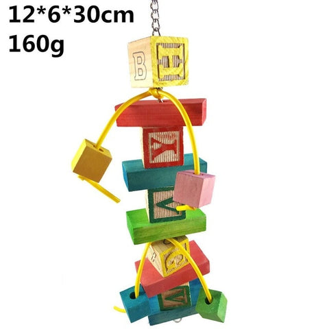 Pet Products Bird Supplies Parrot Gnawing Toys Diy Claw Paw Dumbbell color Wood Rope Grinding Swing Station Ladder String toy