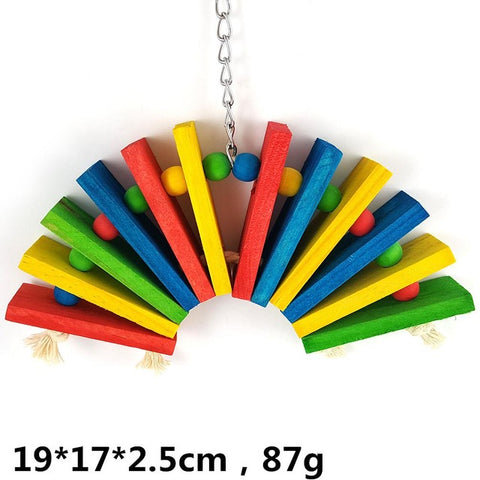 Pet Products Bird Supplies Parrot Gnawing Toys Diy Claw Paw Dumbbell color Wood Rope Grinding Swing Station Ladder String toy