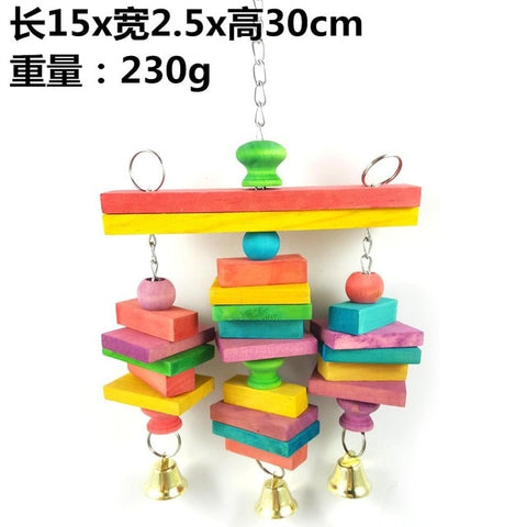 Pet Products Bird Supplies Parrot Gnawing Toys Diy Claw Paw Dumbbell color Wood Rope Grinding Swing Station Ladder String toy