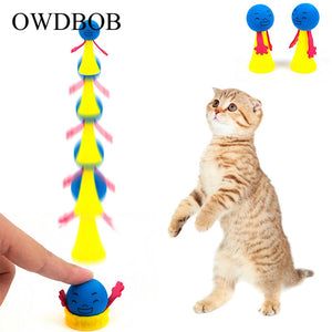 OWDBOB 2pcs/set Funny Jumping Cat Toy Pet Cat Bouncing Toy Puppy Kitten Playing Toys Bouncy Balls Toys for Cat Pet Accessories