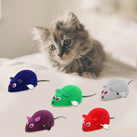 Funny Pet Cat Mice Toy Clockwork Mouse Rats Toy for Cat Kitten Interactive Plush Mouse Playing Funny Toys Cat Products