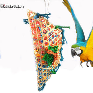 Misterolina Grass Pet Bird Parrot Swing Cage Toy Foraging Toys Chew Bites for Parakeet Cockatiel swing Cages Playing Toy ZYW4190