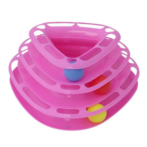 Funny Pet Toys Cat Crazy Ball Disk Interactive Amusement Plate Play Disc Trilaminar Turntable Cat Toy