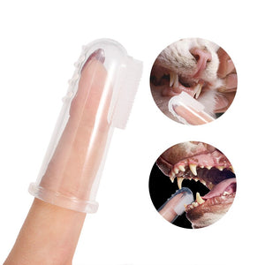 Carrywon New Arrival Pet Finger Toothbrush Super Soft  Dog Cat Brush Bad Breath Tartar Teeth Care Pets Cleaning Supplies