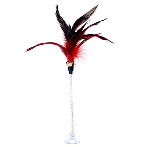Cat Toys Metal Wire Spring Feather Color Cat Toy With Bell  Pet toy Sucker Rods Stick Pet Interactive Toys