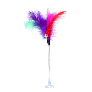 Cat Toys Metal Wire Spring Feather Color Cat Toy With Bell  Pet toy Sucker Rods Stick Pet Interactive Toys