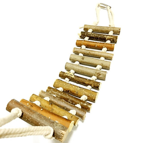 New Parrot toys Natural Rope Wood Ladder Bird Toys  Pet Bird Parrot Toy  Connecting Flexible Bird Ladder Parrot Hanging Bird