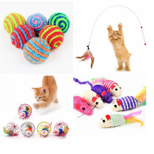 1pc Cat Feather Toy Cat Stick Feather Wand With Small Bell Mouse Cage Toys Plastic Artificial Colorful Cat Teaser Toy Cat Balls