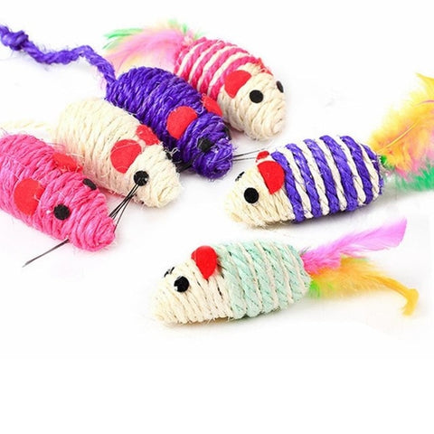 1pc Cat Feather Toy Cat Stick Feather Wand With Small Bell Mouse Cage Toys Plastic Artificial Colorful Cat Teaser Toy Cat Balls