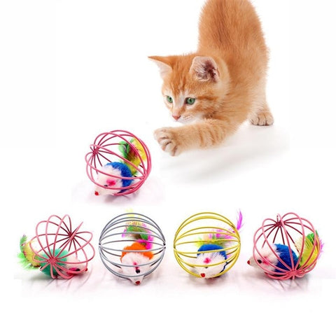 1pc Cat Feather Toy Cat Stick Feather Wand With Small Bell Mouse Cage Toys Plastic Artificial Colorful Cat Teaser Toy Cat Balls